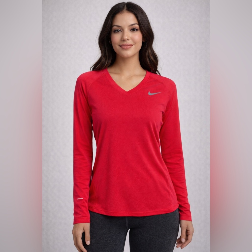 Nike Women's Vivid Red Long Sleeve Tee